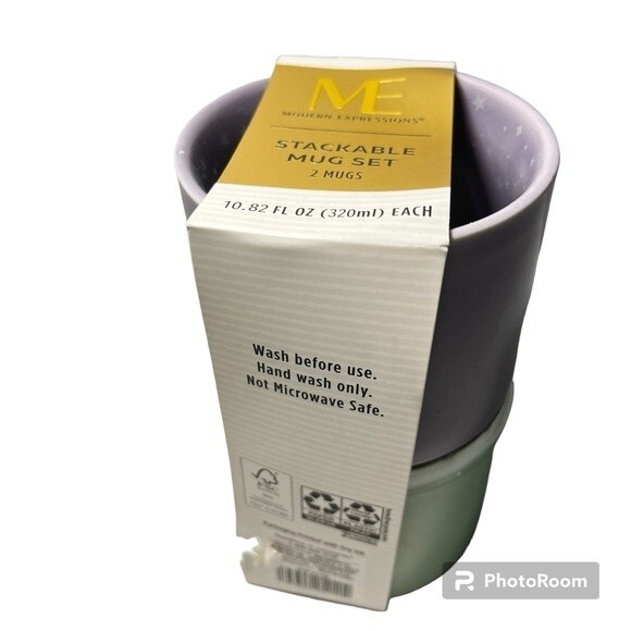 ME Modern Expressions Stackable Mugs Set Of Two - Picture 2 of 7